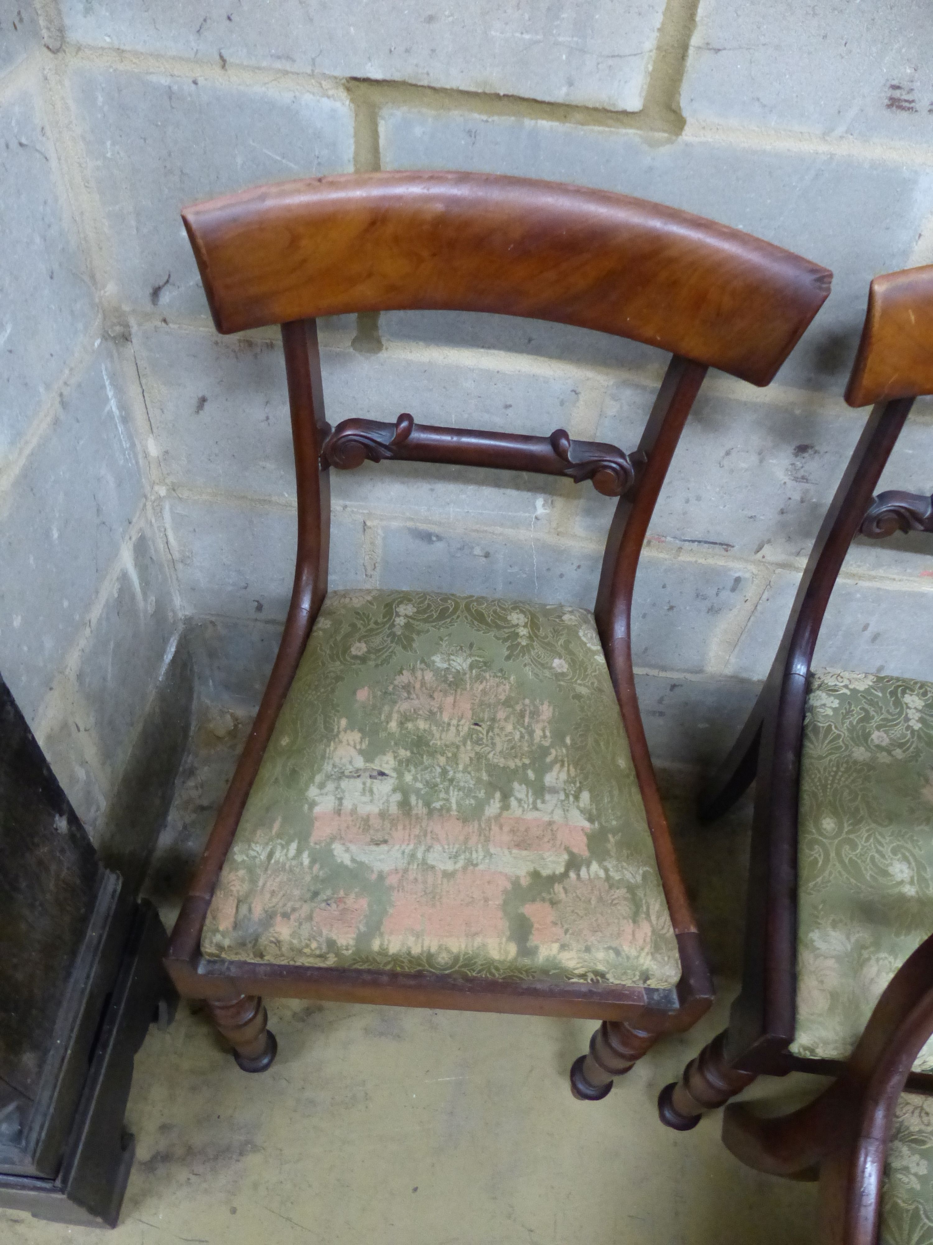 A set of nine early William IV mahogany dining chairs